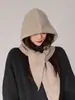 Gorro Balaclava Rojo Grande para Mujer, Conjunto Cálido de Invierno de Gorro de Punto y Bufanda que Protege los Oídos, Gorro de Lana que Hace que la Cara Parezca Más Pequeña