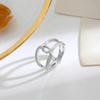 Corea del Sur Anillo Elegante Simple Ins Estilo Frío Diseño Nicho para Mujer Nueva Moda Celebridad de Internet Anillo Metálico para Dedo Índice