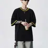 Camiseta Bordada de Manga Curta para Homem Verão 2026 Nova Estilo Americano Jovem Casual Meia-Manga Solta Camiseta Masculina Top Tendência