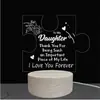 Creativo transfronterizo día de la madre día del padre enviar amigos rompecabezas en forma de corazón bendición acrílico pintado luz nocturna 3d