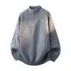 Nueva colección Otoño/Invierno 2026: suéter de punto para hombre con media cremallera, top tejido, capa base moderna y casual para hombres jóvenes