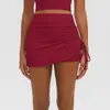 Nueva falda deportiva casual fruncida para mujer, anti-exposición, de cintura alta, adecuada para fitness y running, conjunto de yoga tipo dos piezas