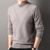 Suéter de Cachemira Hengyuanxiang para Hombre 2024 Otoño e Invierno Nueva Moda Versátil Jacquard Medio Cuello Alto para Hombre