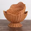 W223 Cesta Grande Creativa con Forma de Flor Hecha a Mano Casual para Sala de Estar Recepción Cesta para Frutas y Verduras Bandeja para Dulces