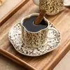Osso China leopard-print copo beber pires terno copo de café da manhã doméstico com tampa e colher copo de café caneca feminina de alto valor