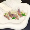 Grampo de Cabelo Borboleta Folha Elegante Retrô Estilo Chinês Doce Acessório de Cabelo Novo Estilo Chinês Presilha de Mola para Meio Preso na Parte de Trás da Cabeça
