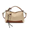 Bolsa Pequena Color-Blocking, Bolsa de Palha de Nicho para Mulheres, Nova Bolsa Versátil 2026, Bolsa de Ombro e Transversal para o Dia a Dia