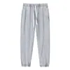 Pantalones Pesados Lavados para Hombre de Otoño e Invierno Pantalones Largos Ajustados Tipo Terry Sueltos Jogger Pantalones de Chándal Casuales para Hombre