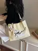 Bolso Cruzado con Cordón Estilo Nuevo 2026, Bolso Simple y Portátil para Teléfono Móvil, Bolso Pequeño de Lona Bordado de Dibujos Animados de Nylon de Verano para Mujer