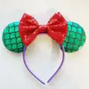 Diadema Temática Navideña Serie Mickey, Diadema de Copo de Nieve Felpa Perla Lentejuela Lazo, Accesorios para el Cabello de Actuación en Escenario