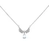 Alas de Ángel Alas Collar Estudiante Femenino Piedra Lunar Diseño Nicho Lujo Ligero Celebridad de Internet Cadena de Clavícula Plateada Regalo para Mejor Amiga