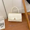 Bolsa Feminina Transversal de Ombro Único Personalizada Tendência Chique Nicho 2026 Nova Coleção Primavera Casual Textura Simples Pequena Quadrada