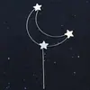 Decoraciones para Fiestas Navideñas de Luna y Estrella de Hierro Forjado, Inserciones en Forma de Corazón, Decoraciones de Corona, Adornos de Estrella de Cinco Puntas, Artículos de Regalo
