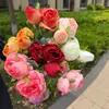 3 Cabezas de Rosas de Borde TostadoDos Flores Una Yema Decoración de Boda Accesorios para Pared de Flores Guía de Camino Fotografía Graduación Ramo de Mano