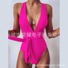 Novo comércio exterior transfronteiriço Amazon plus size maiô feminino conservador maiô multicolorido em estoque com cadarço sexy sem costas