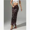 Primavera/Verão/Outono de 2026 Novo Estilo Americano Sexy Emagrecedor Garota Popular Transfronteiriço Amazon Estampa de Leopardo Cintura Alta Saia de Rede