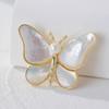 Broche de mariposa Fritillaria de estilo barco de noche con diseño de mariposa rompecapullos, aleación de concha para mujer, elegante accesorio para traje de alta gama, broche de marea