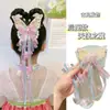 Exquisitos Accesorios de Han Dynasty para Niñas, Pasadores Bordados de Mariposas y Flores de Estilo Antiguo, Dulces Pinzas de Presión Trasera de Flores y Mariposas de Hada