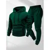 Conjunto de Dos Piezas para Hombre de 250g, Sudadera con Capucha Deportiva de Color Sólido de Moda Transfronteriza, Sudadera con Capucha y Pantalones de Chándal para Hombre
