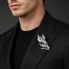 Broche de Búho Retro Europeo y Americano Transfronterizo, Broche de Animal Elegante y Versátil con Pedrería, En Stock al por Mayor