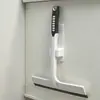 Suporte de vassoura simples e sem costura montado na parede, sem necessidade de furar, prateleira de chuveiro à prova d'água e à prova de umidade, prateleira de armazenamento multiuso para banheiro