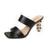 Moda de Verão Sandálias Eletrogalvanizadas e Saltos Altos para Mulheres Sapatos de Senhora Sandálias de Salto Gota de Forma Especial Tamanho Grande