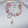 Pulseira de Vidro Borboleta Estilo Floresta Verde Meia Argola para Homens e Mulheres, Moderna e Elegante, Realça o Tom da Pele, Presente de Cristal para Melhores Amigas e Acessórios