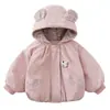 Ropa de Algodón para Niñas Otoño/Invierno 2026 Estilo Nuevo Chaqueta de Algodón Gruesa con Capucha Ropa Exterior para Niños Pequeños Forrada de Felpa Top Cálido para Bebé de Moda