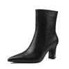 Botines de Tacón Grueso Cao Piel de Ternera Lavada Suave Gama Alta 2025 Otoño e Invierno Piel Genuina Elegantes Versátiles Elegantes Botines Ajustados