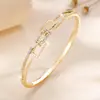 Pulsera Geométrica de Cruz Rectangular Estilo Retro Europeo y Americano Microincrustada con Circonita para Mujer, Pulsera Personalizada Moderna Exquisita