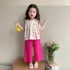 Conjunto de Verão para Meninas 2026 Novo Estilo Top sem Mangas Infantil Colete Calça Princesa Verão Roupas Finas