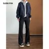 Pantalones casuales para hombre con dobladillo curvo, elegantes y un poco rebeldes, tendencia de otoño, holgados, buena caída, pantalones de pierna ancha, pantalones ligeramente acampanados