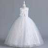 Vestido de Noche de Encaje para Niñas con Lazo Grande para Actuación en Escenario de Cumpleaños Vestido Largo Shentong Infantil Grande Lote