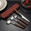 Faca, Garfo, Colher de Aço Inoxidável 304 Mingrui, Faca e Garfo de Bife de Noz, Conjunto de Talheres Estilo Ocidental, Louça para Bife