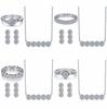 Juego de Joyería Europeo y Americano Anillo de Lazo Collar de Plata Esterlina 925 Estilo ins Aretes de Zircón Rectangular Juego de Joyería