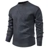 Comercio Exterior 2024 Nuevo Suéter para Hombre Otoño e Invierno Forro Polar Camisa de Punto Cuello Redondo Jersey Suéter para Jóvenes y de Mediana Edad Camisa Base