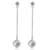 Dos Pendientes para Mujer Corea del Sur Simple Brillo Diamante Geométrico Cubo de Rubik Mini Pendientes Largos Accesorios para Oreja