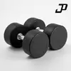 Halteres redondos com cabeça preta revestida, ferro fundido maciço, peso fixo para yoga, fitness em casa, venda direta de fábrica, somente atacado