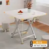 Mesa de comedor plegable, mesa redonda sencilla para viviendas de alquiler, mesa portátil para exteriores para montar puestos, mesa cuadrada pequeña para apartamentos pequeños
