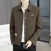 Casaco externo masculino para primavera e outono, jaqueta casual da moda, novo estilo 2026, corta-vento de outono para jovens, blusa de lapela de alta qualidade
