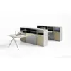 Conjunto de mesa e armário estilo minimalista para escritório de equipe para quatro ou seis pessoas com divisórias de tela e combinação de mesa e cadeira para computador