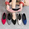 Zapatos Planos de Punta Aguda con Boca Baja de Tamaño Grande Estilo Coreano para Mujer, Nuevos Zapatos Planos de Terciopelo para Todas las Estaciones, Tienda Independiente