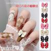 Acessórios de Nail Art Japoneses Vermelho da Internet Onda Laço Pérola Acessórios Fofos Versátil Outono Inverno Unha Liga de Zinco Diamante