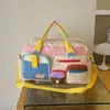Bolso Cruzado Deportivo de Fitness Transfronterizo Gran Capacidad para Viajes Portátil Equipaje Color de Contraste Dopamina Bolso para Viajes de Corta Distancia para Mujer