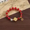 Pulseira de Contas Pêssego Doce Feminina Mais Vendida Design Ins Pulseira Bestie Estudante Presente de Aniversário