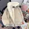 Jaqueta de Algodão Grossa com Capuz de Inverno para Homens, Vintage Americana High Street Retro Esportiva Juvenil Quente Tendência Marca Casaco de Algodão para Homens