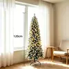 Árbol de Navidad artificial verde de PVC con luces, estilo delgado tipo pluma, decoración navideña al por mayor