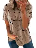 Camiseta de Manga Corta Estampada Suelta para Mujer Nueva Transfronteriza Plataforma Independiente Temutiktokshein Europea y Americana Primavera/Verano 2025