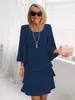 2026 Amazon Europa y América Comercio Exterior Moda Primavera y Otoño Vestido Pastel Ropa de Mujer Temperamento Holgado Adelgazante Vestido de Cuello Redondo