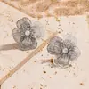 Pendientes Malt Design Elegantes de Acero Inoxidable con Oro de 18K y Perlas Florales de Doble Capa Tridimensionales Pendientes Vintage